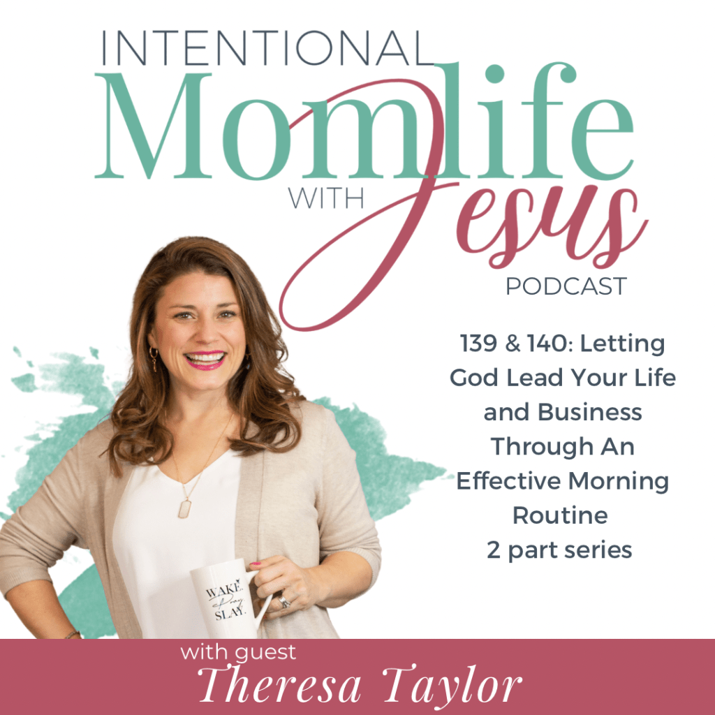 In this two part episode series on the Intentional Momlife with Jesus Podcast, Sasha chats with Theresa Taylor a Business and marketing strategist, homeschooling mom of two, and the wife of an Alaskan wildlife photographer on a mission to help Christian coaches develop the framework for wildly profitable businesses. Theresa talks about a hard time in her life that she felt distant from God and how re-establishing her morning routine changed everything! 